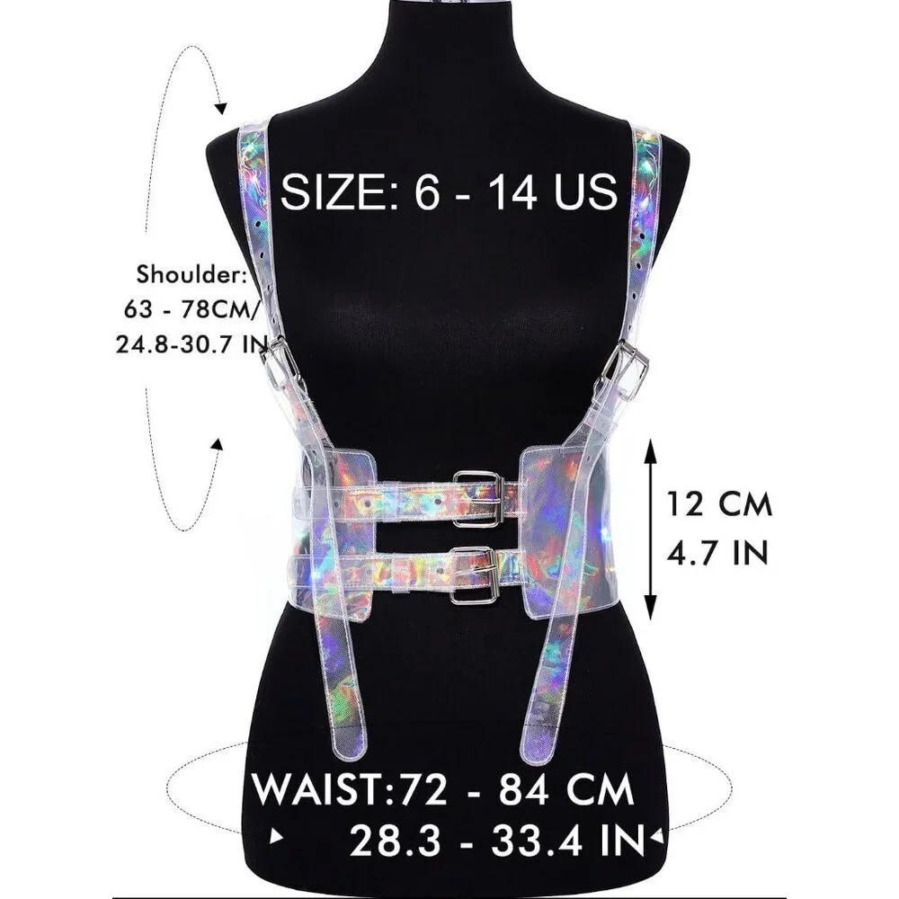 Fashion LED Waist Harness Belt for Women, Adjustable Rave Accessory